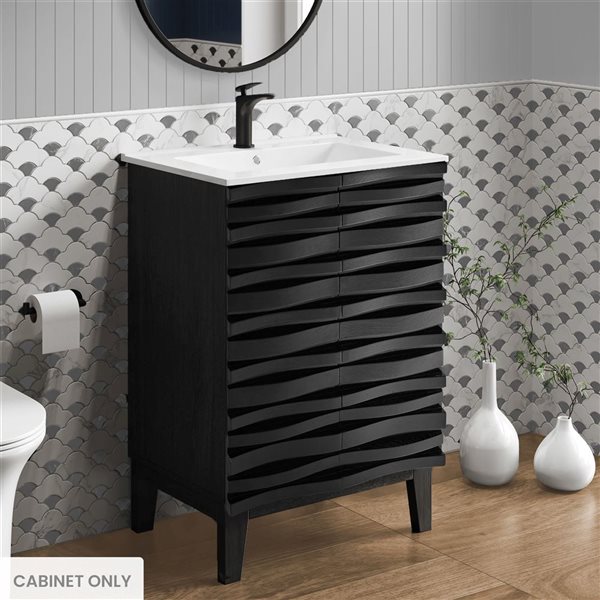 Swiss Madison Vincennes 24-in 2-Door MDF Bathroom Vanity in Black - Cabinet Only