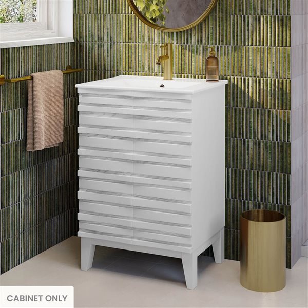 Swiss Madison Vincennes 24-in 2-Door MDF Bathroom Vanity in White - Cabinet  Only