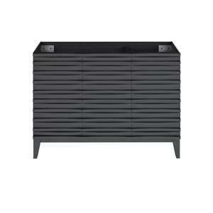 Swiss Madison Vincennes 48-in 3-Door MDF Bathroom Vanity in Black - Cabinet Only