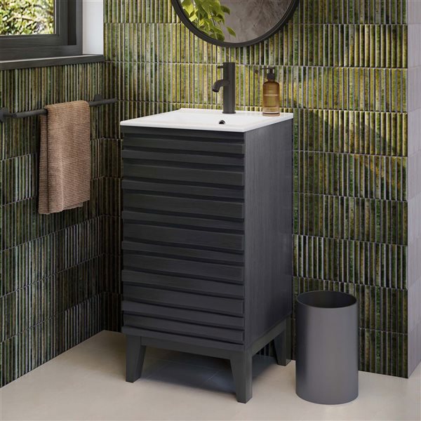 Swiss Madison Vincennes 18-in 1-Door MDF Bathroom Vanity - Black