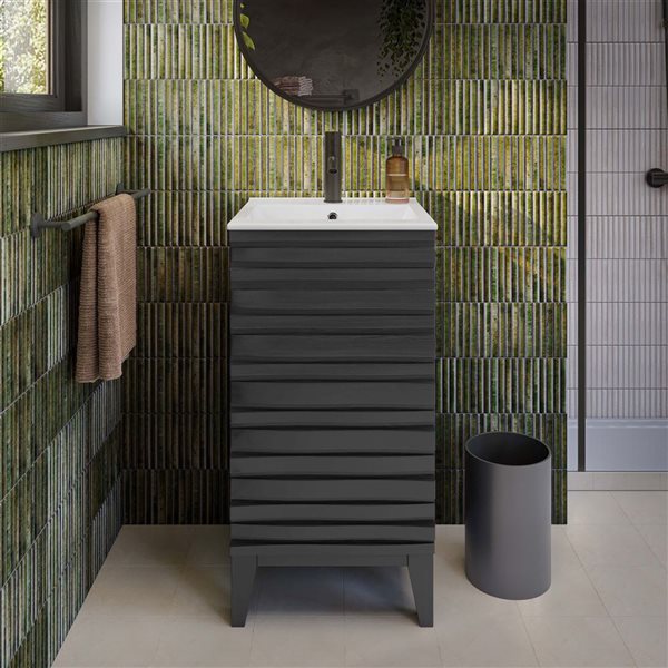 Swiss Madison Vincennes 18-in 1-Door MDF Bathroom Vanity - Black