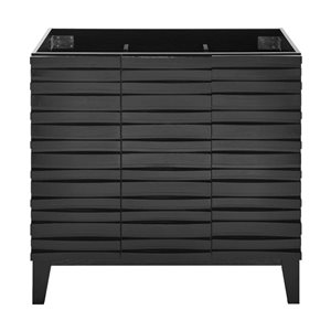 Swiss Madison Vincennes 36-in 3-Door MDF Bathroom Vanity in Black - Cabinet Only