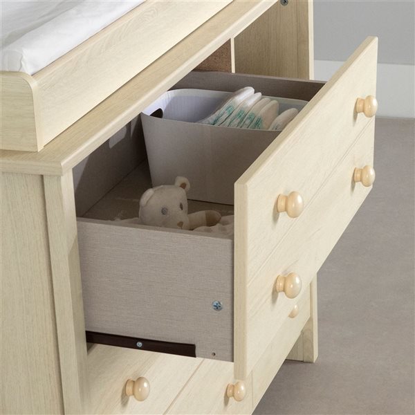 South Shore Furniture Little Smileys Bleached Oak Changing Table with Station
