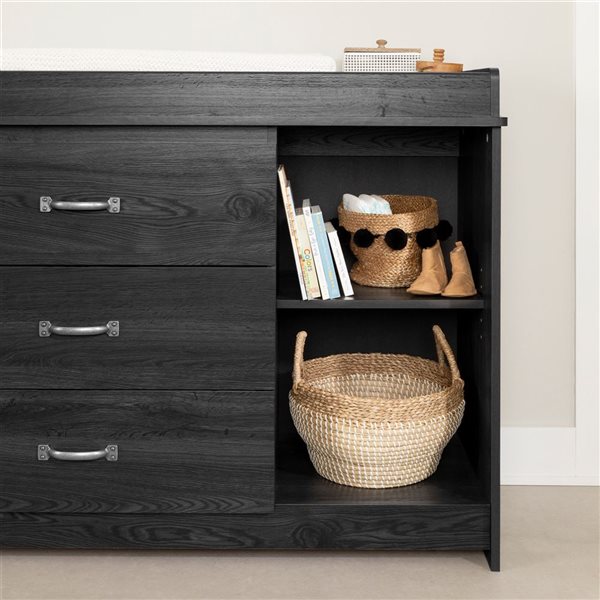 South Shore Furniture Tassio Gray Oak 3-Drawer Changing Table