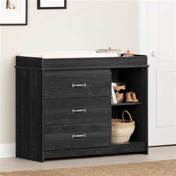 South Shore Furniture Tassio Gray Oak 3-Drawer Changing Table
