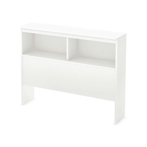 Tête de lit bibliothèque Libra par South Shore Furniture blanc pur avec rangement