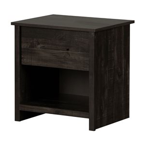 Table de chevet à 1 tiroir Fernley par South Shore Furniture noir usé