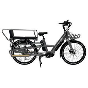 Demon Electric EcoCarrier Longtail 20-in Wheels Grey Cargo E-Bike w/ Dual Battery and 500W Motor