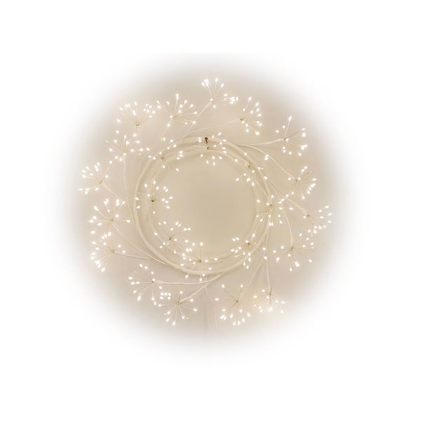 Hi-Line Gift LTD 24-in LED Christmas Wreath White Indoor Hanging Holiday Decor