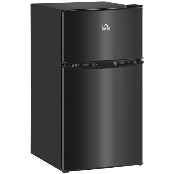HOMCOM 3.2-ft³ Mini Fridge/Freezer w/ Adjustable Shelf and Reversible Doors - Black