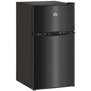 HOMCOM 3.2-ft³ Mini Fridge/Freezer w/ Adjustable Shelf and Reversible Doors - Black