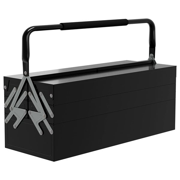 DURHAND Steel 5-Tray XL Tool Box w/ Handle - Black