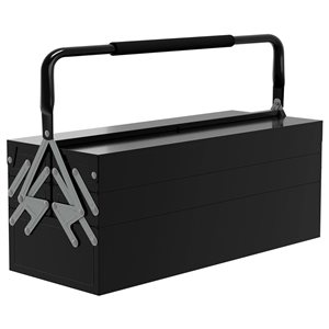 DURHAND Steel 5-Tray XL Tool Box w/ Handle - Black