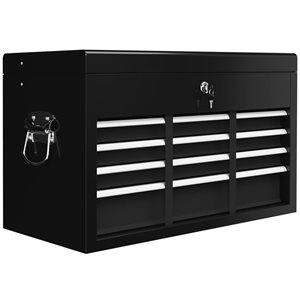 HomCom 6-Drawer 24-in Steel Tool Box w/ Top Case and Ball Bearing Slides - Black