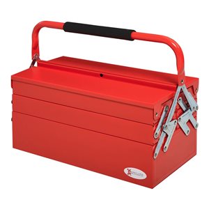 DURHAND Steel 5-Tray Large Tool Box w/ Handle - Red