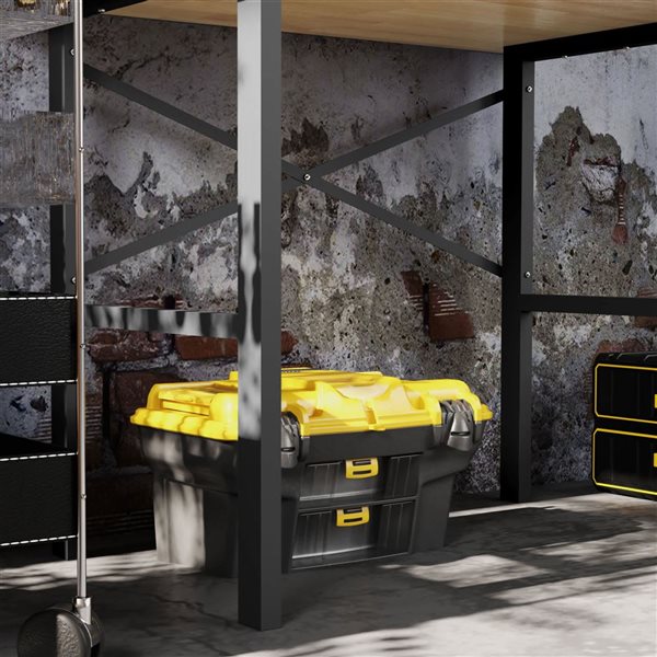 HOMCOM 46-in Workbench w/ Oak Wood Top