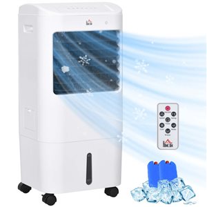 HomCom 3-in-1 Evaporative Air Cooler Ice Cooling Fan w/ Remote - White