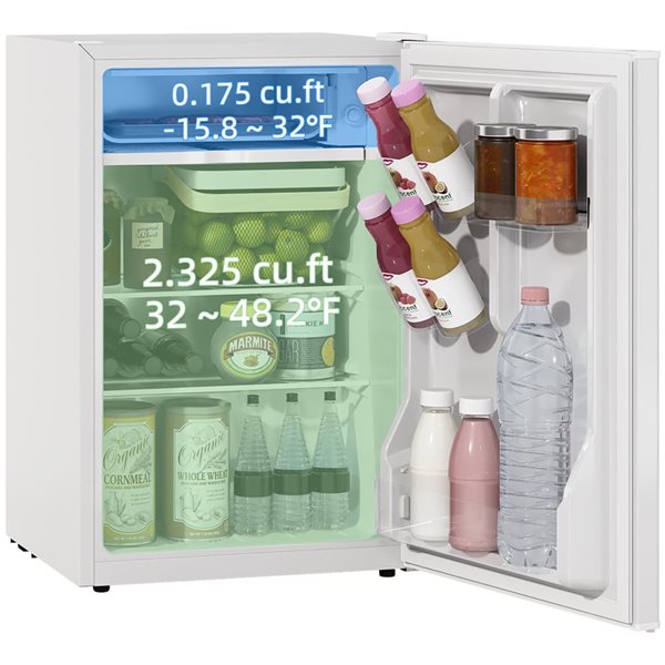 HOMCOM 2.5-ft³ Mini Fridge/Freezer - White