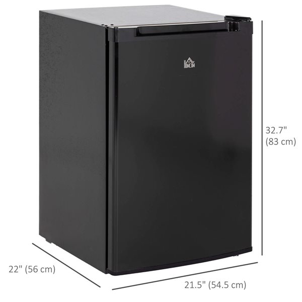 HOMCOM 3-ft³ Compact Upright Freezer w/ Reversible Door - Black
