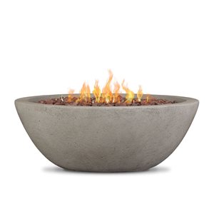 Real Flame Riverside 50 000 BTU Glacier Grey Steel 36-in Round Propane Fire Bowl w/ Natural Gas Conversion Kit