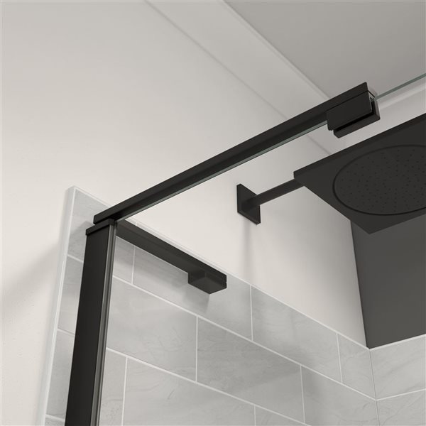 MAAX Capella 78-in Fixed Screen and Return Panel for 36-in Shower Base with GlassShield Glass - Matte Black