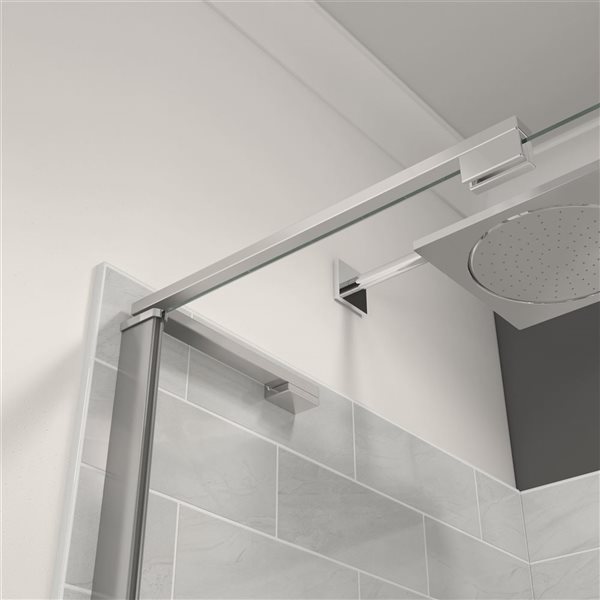 MAAX Capella 78-in Fixed Screen and Return Panel for 36-in Shower Base with GlassShield Glass - Chrome