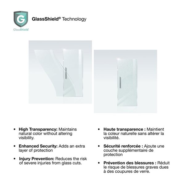 MAAX Capella 78-in Fixed Screen and Return Panel for 36-in Shower Base with GlassShield Glass - Chrome