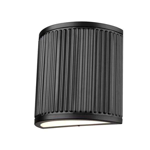 Z-Lite Stari Matte Black Frosted Plastic LED 1-Light Semi-Circular Wall Sconce - Hardwired
