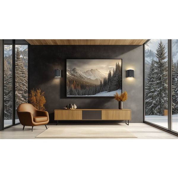 Z-Lite Stari Matte Black Frosted Plastic LED 1-Light Semi-Circular Wall Sconce - Hardwired