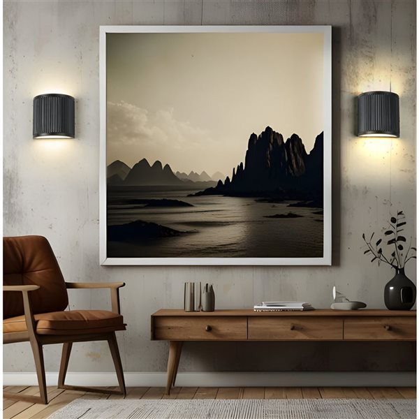 Z-Lite Stari Matte Black Frosted Plastic LED 1-Light Semi-Circular Wall Sconce - Hardwired