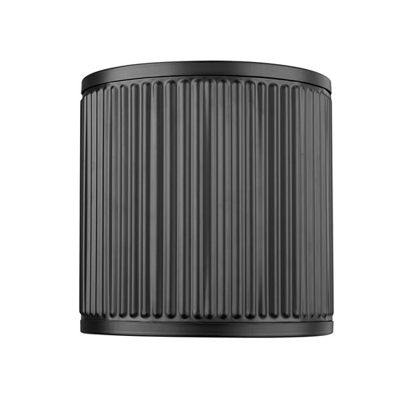 Z-Lite Stari Matte Black Frosted Plastic LED 1-Light Semi-Circular Wall Sconce - Hardwired