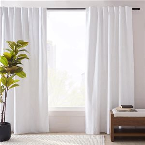 Bouclair Ila 96-in L White Polyester Blackout Back-Tab/Rod-Pocket Curtain