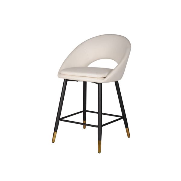Brassex Daniel Set of 2 White Counter Stools