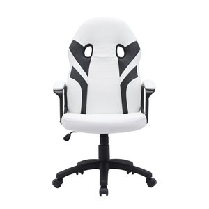 Chaise de jeu ergonomique Levi par Brassex blanc/noir