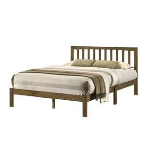 Brassex Logan Antique Walnut Twin Platform Bed