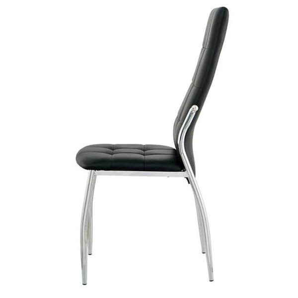 Ensemble de 4 chaises de salle à manger Matthew par Brassex tissu noir