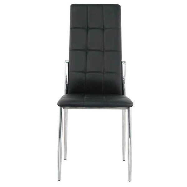 Ensemble de 4 chaises de salle à manger Matthew par Brassex tissu noir