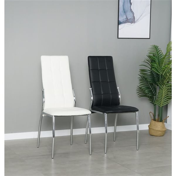 Brassex Eli Set of 4 Black Fabric Dining Chairs