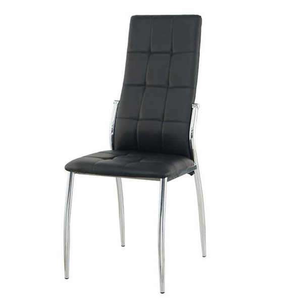 Brassex Eli Set of 4 Black Fabric Dining Chairs