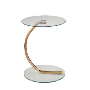 Brassex Max Rose Gold Metal Accent Table
