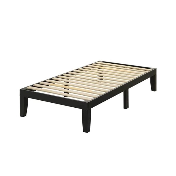 Brassex Noah Black Twin Platform Bed Frame