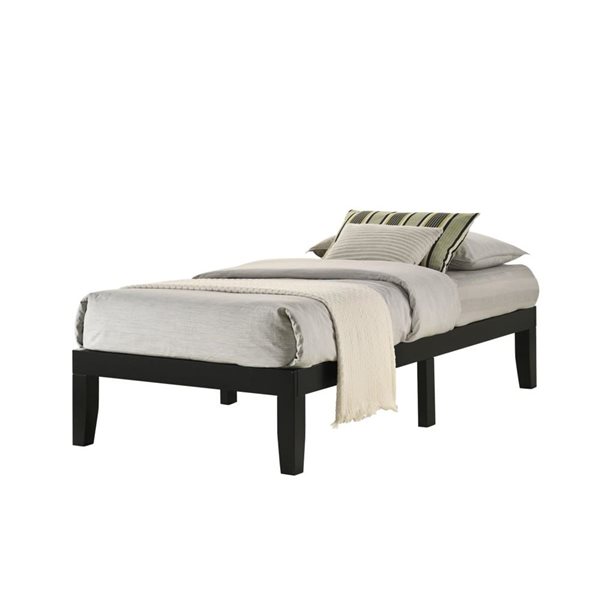 Brassex Noah Black Twin Platform Bed Frame