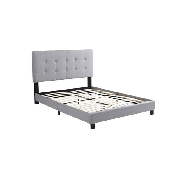 Brassex Leo Silver Queen Platform Bed