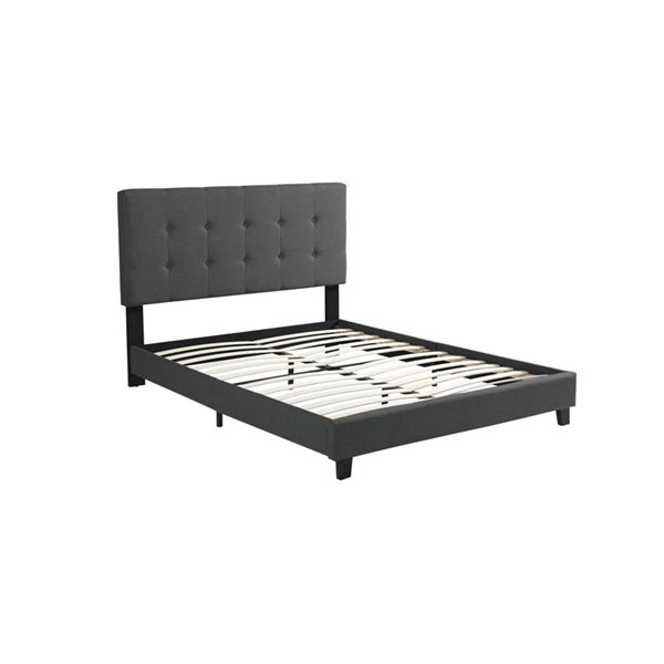 Brassex Leo Dark Grey Platform Bed