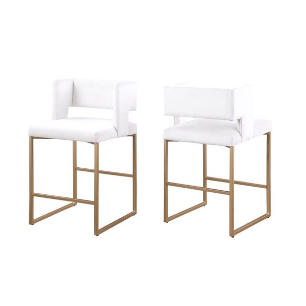 Ensemble de 2 tabourets de bar Nathan par Brassex beige