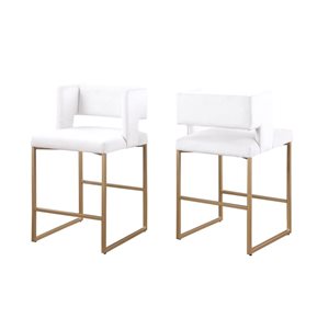 Ensemble de 2 tabourets de bar Nathan par Brassex beige