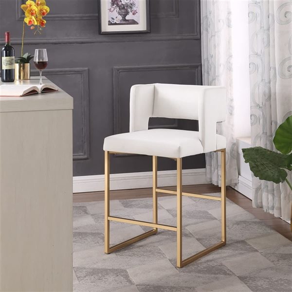 Ensemble de 2 tabourets de bar Nathan par Brassex beige