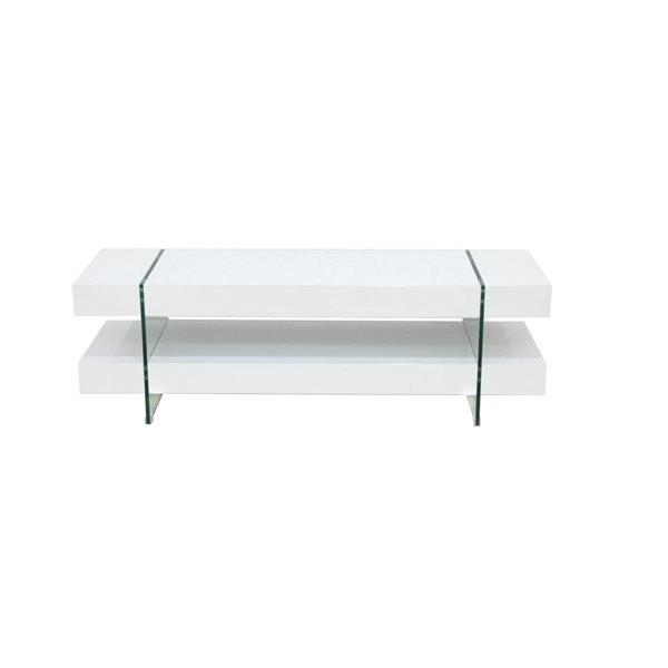 Brassex Jasper 59-in White Wood TV Stand