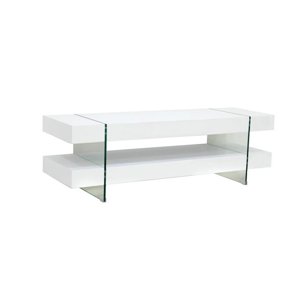 Brassex Jasper 59-in White Wood TV Stand