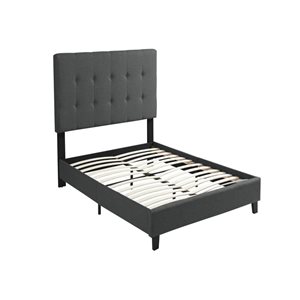 Brassex Leo Dark Grey King Platform Bed
